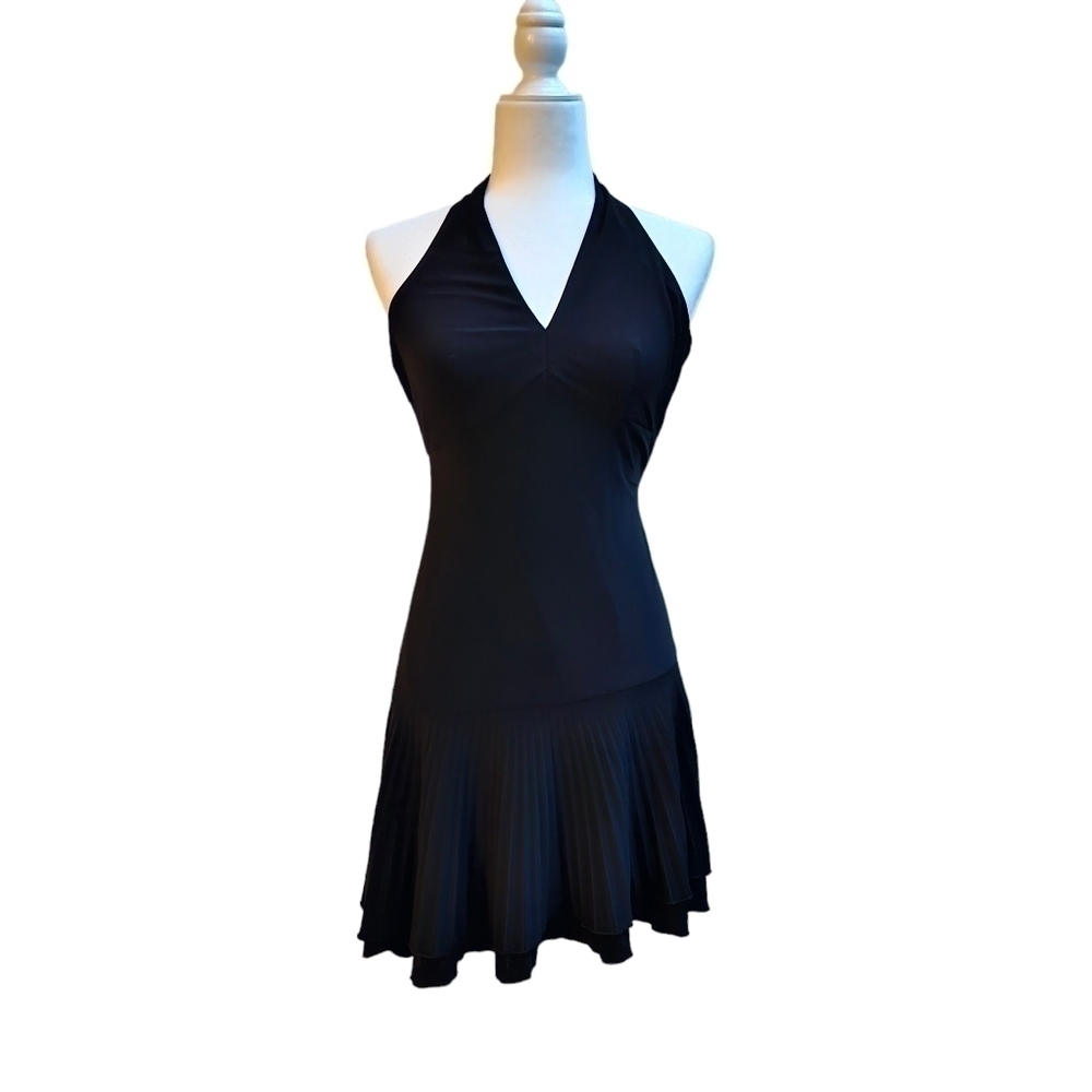 Laundry Shelli Segal Pleated Halter Dress Black Size XS